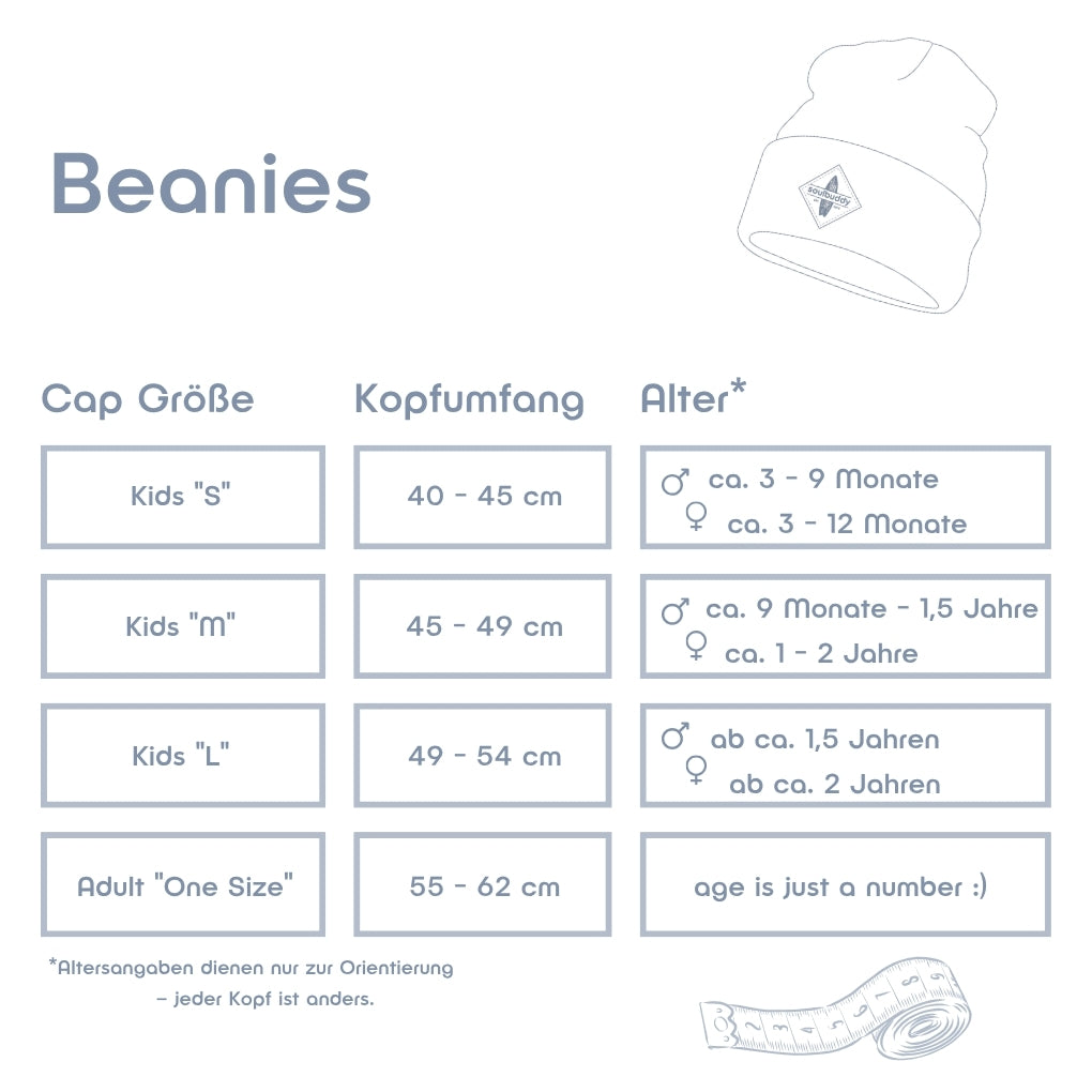 Beanie Größentabelle