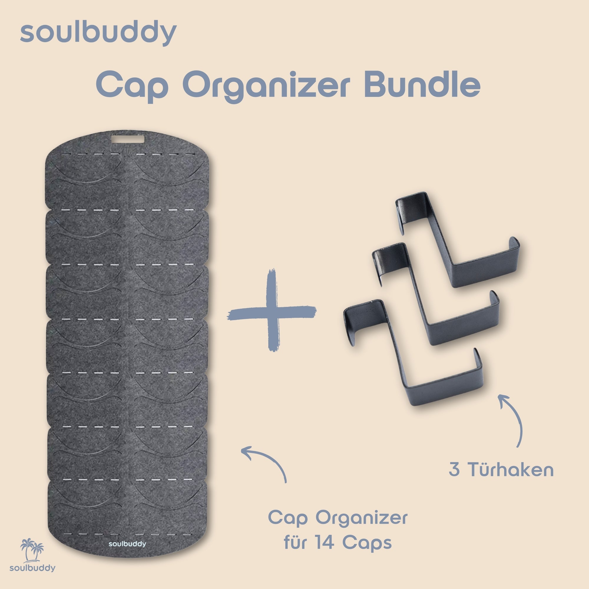 Cap Organizer mit 14 Caps inkl. 3 Türhaken