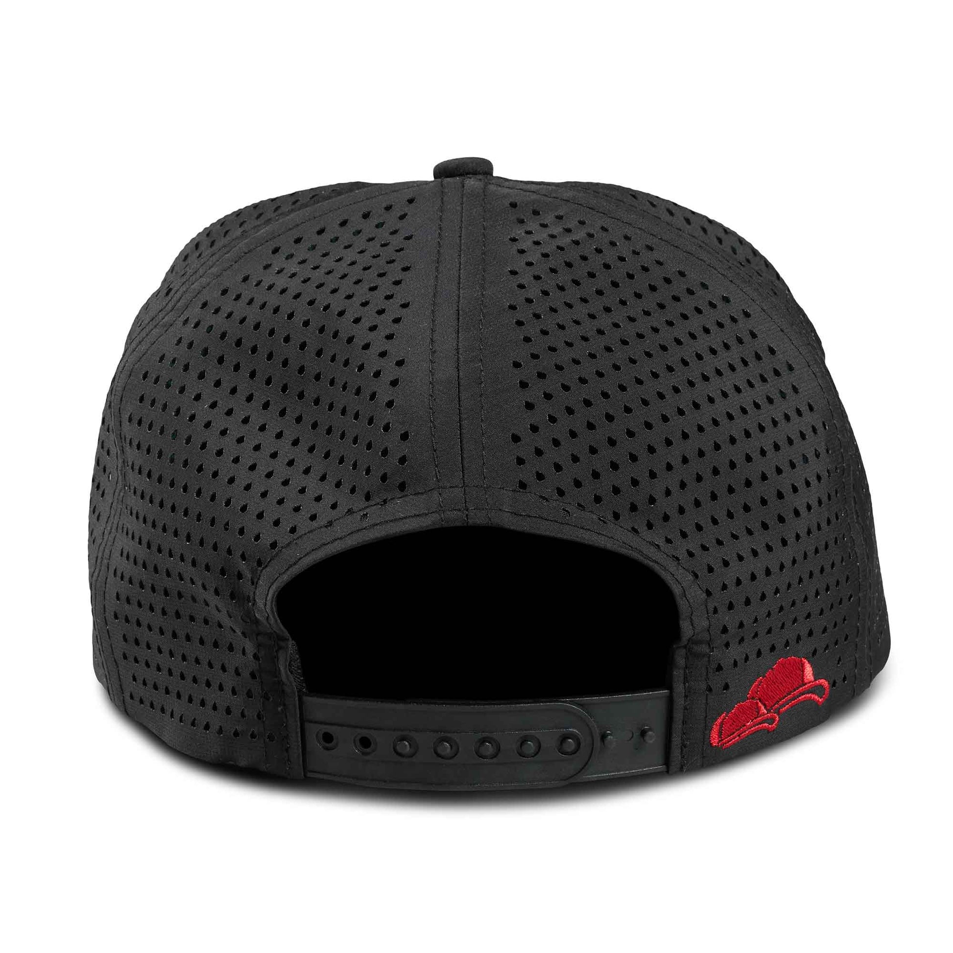 Performance Cap in Black Red Hinten