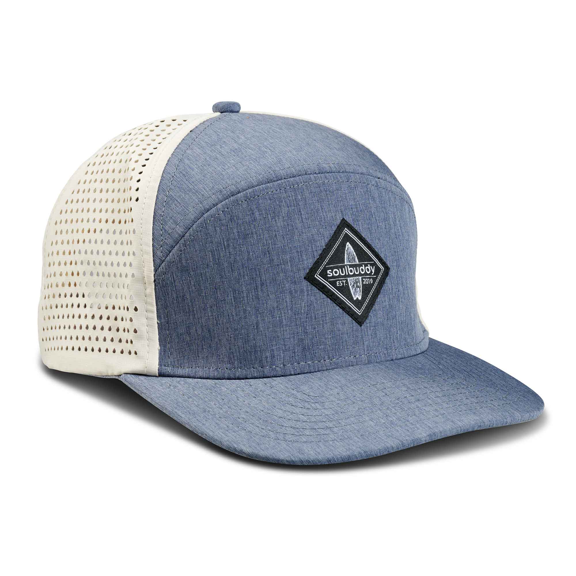 Performance Cap von Soulbuddy in Blau Creme vorne