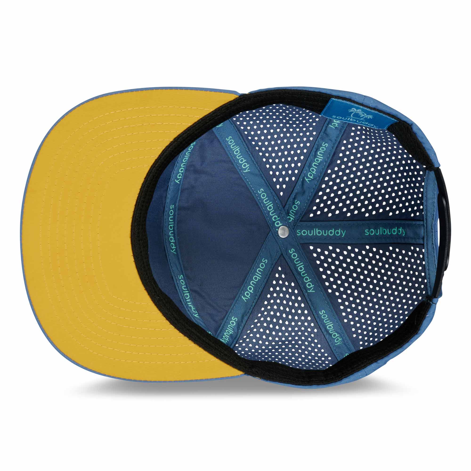 Performance Cap von Soulbuddy in Blau Gelb unten