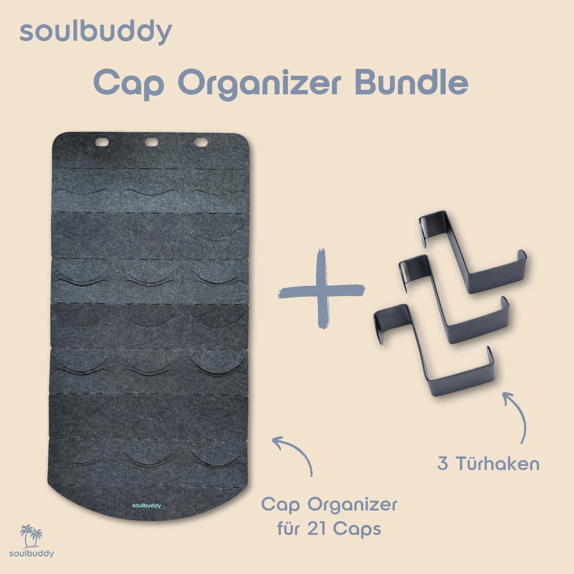Cap Organizer mit 21 Caps inkl. 3 Türhaken