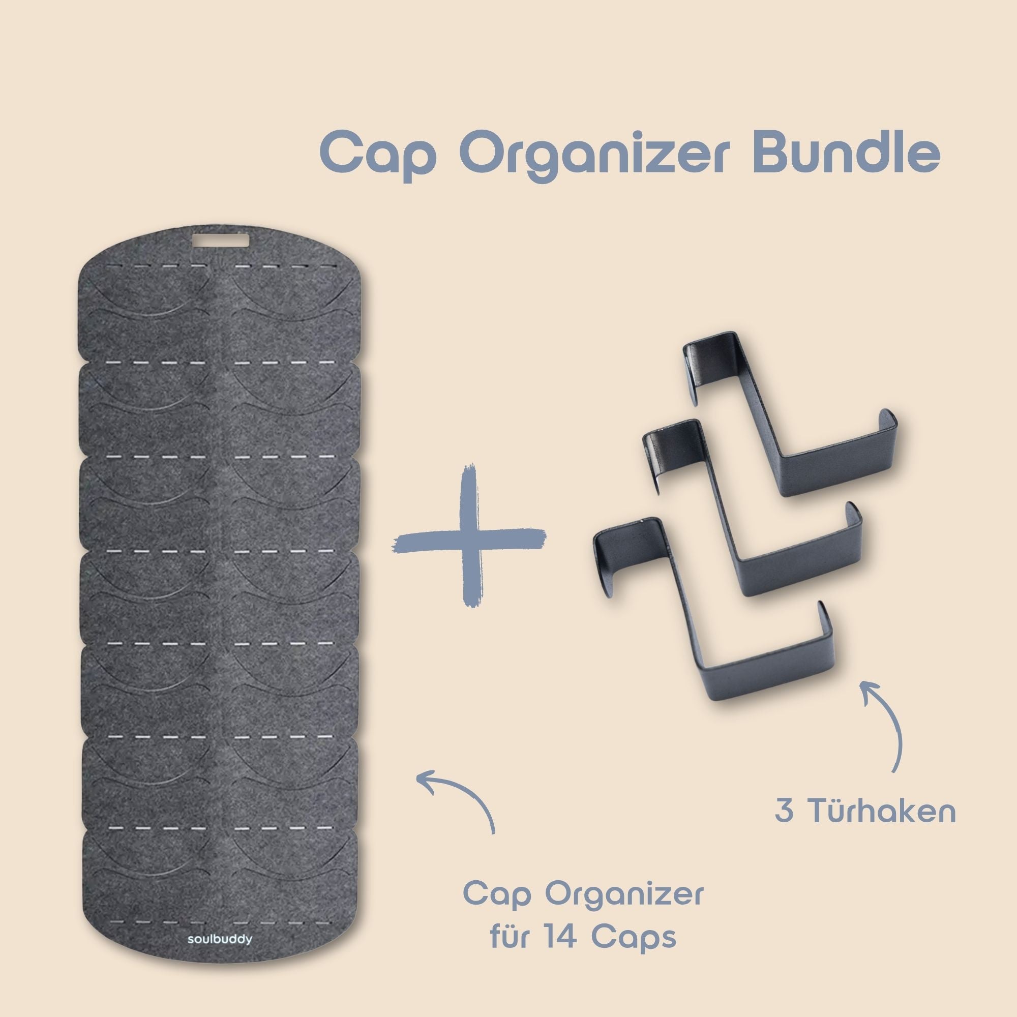 Cap Organizer mit 14 Caps inkl. 3x Türhaken